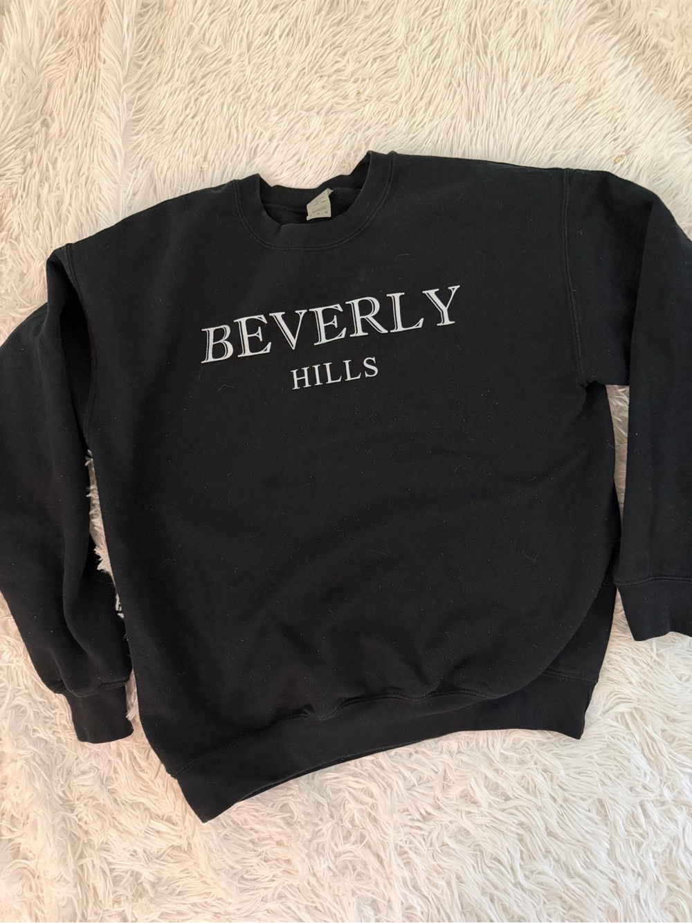 Beverly Hills Black Graphic Crewneck Sweatshirt Women's M